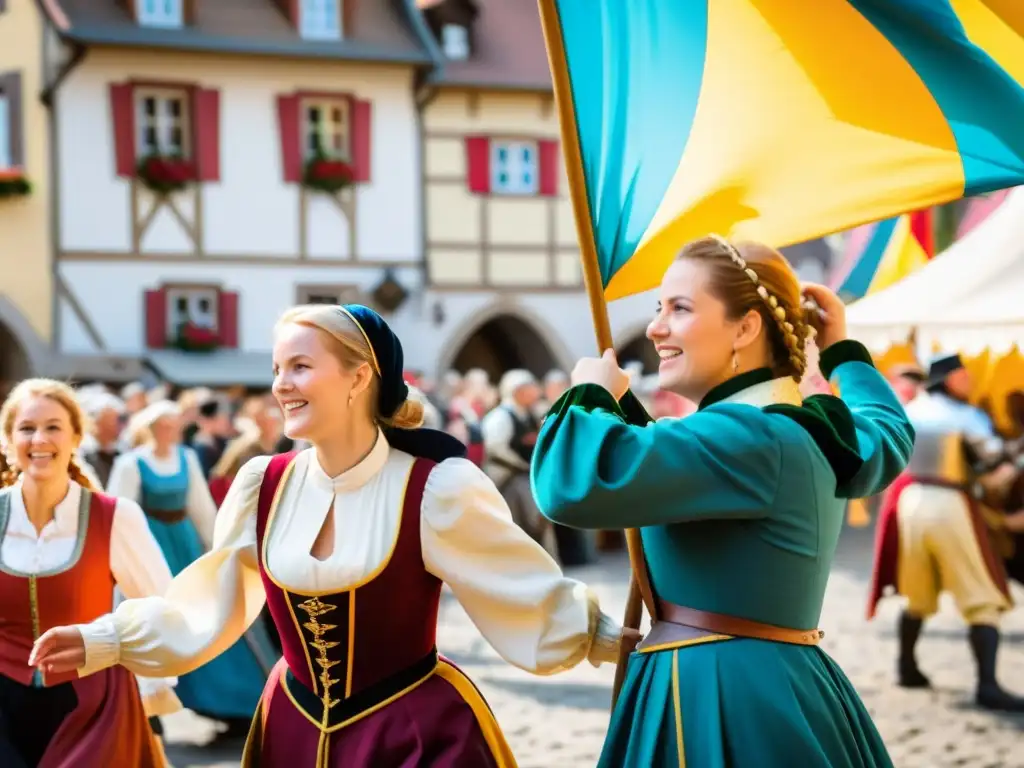 En un animado festival medieval en Alemania, la danza, la música y Terpsícore envuelven el ambiente con autenticidad y energía festiva