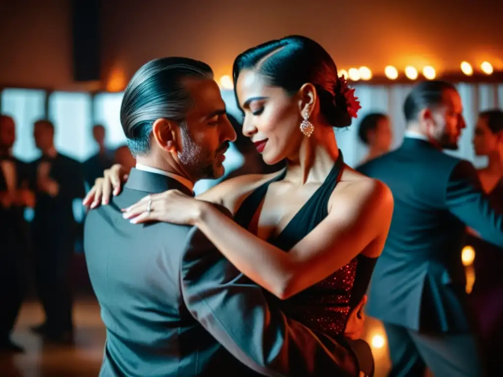 Un apasionado baile de Tango Queer en un ambiente inclusivo y diverso, con movimientos gráciles y miradas intensas