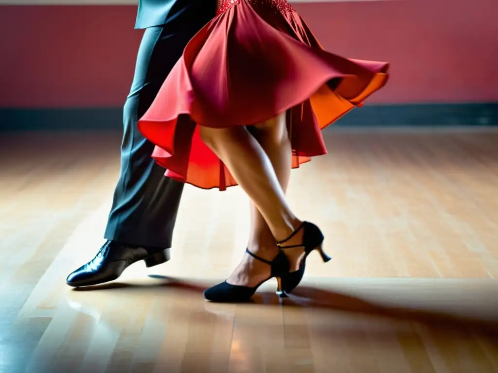 Apasionado baile de tango y salsa con movimientos precisos y vestimenta tradicional