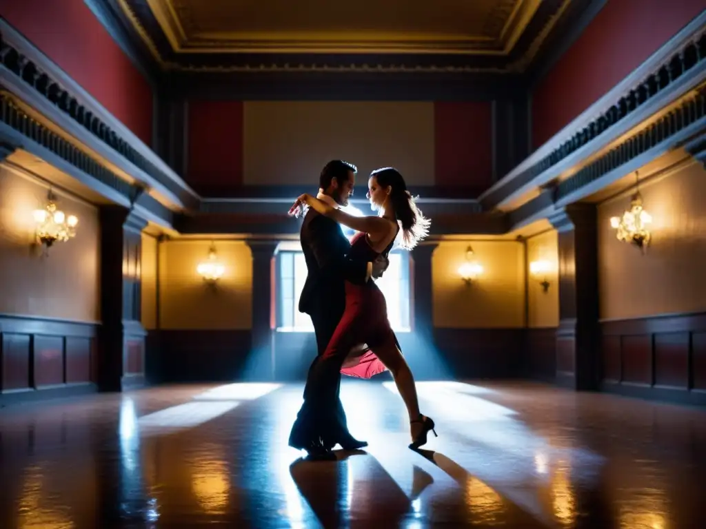 Apasionado Tango Argentino influenciado por la arquitectura europea en una mística sala de baile en Buenos Aires