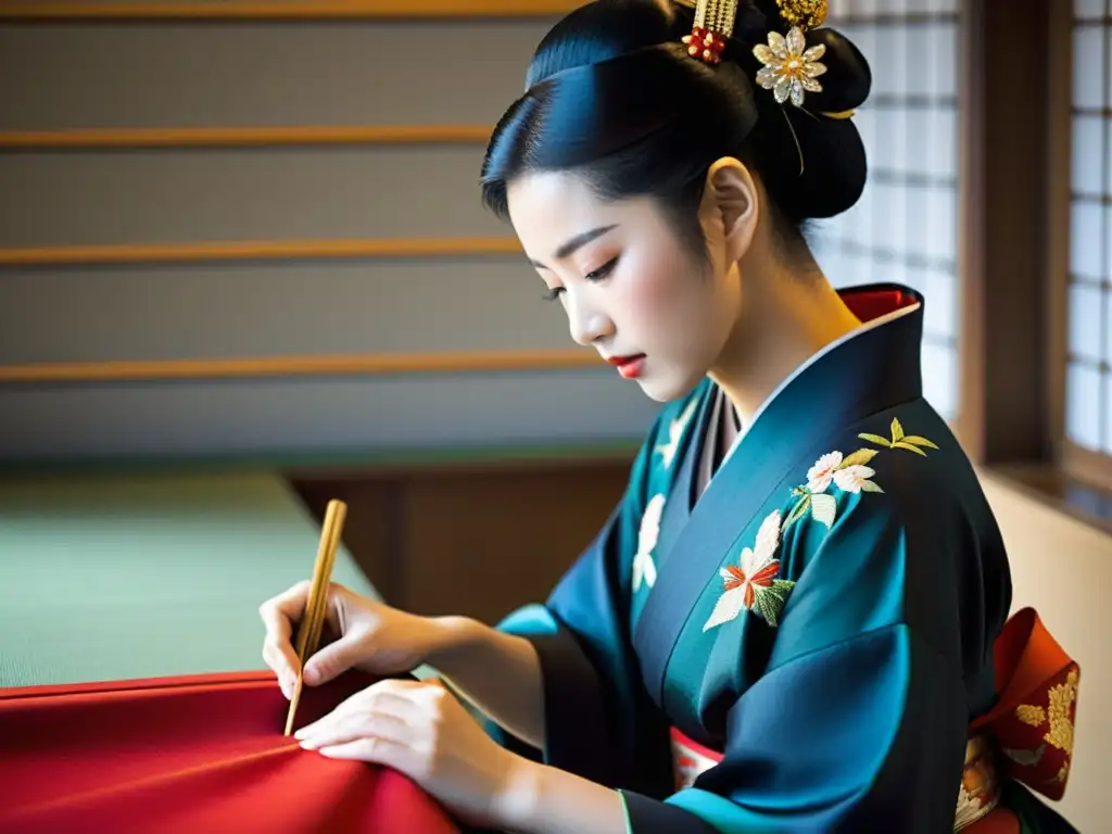 Artesanos japoneses confeccionan con cuidado trajes tradicionales para danzas, demostrando el significado de las vestimentas en la cultura japonesa