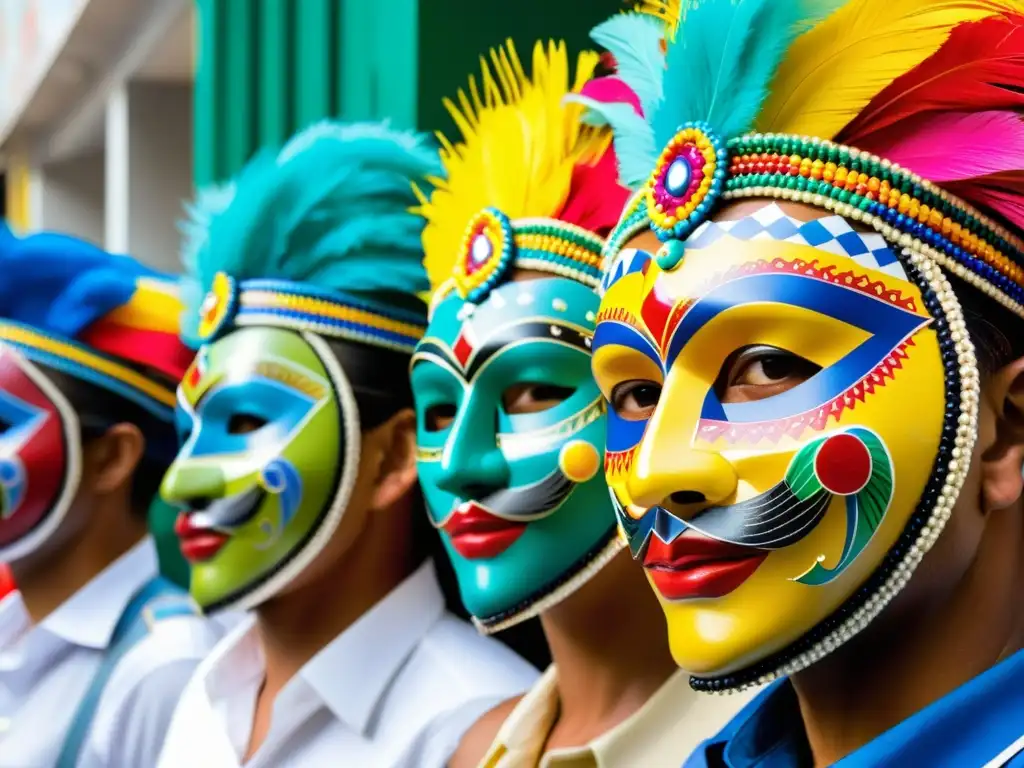 Artesanos crean máscaras Garabato Colombiano con técnica y tradición en el vibrante Carnaval de Barranquilla