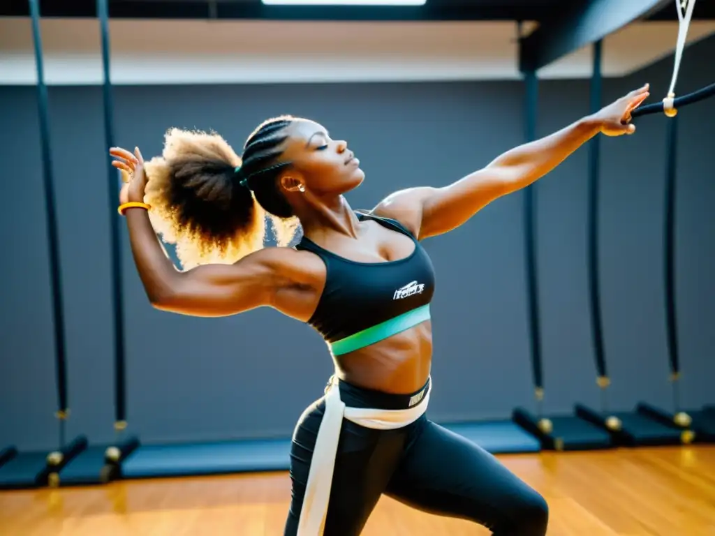 Un bailarín tradicional realiza rutinas de entrenamiento para danzas tradicionales, fusionando técnicas modernas con expresión y determinación