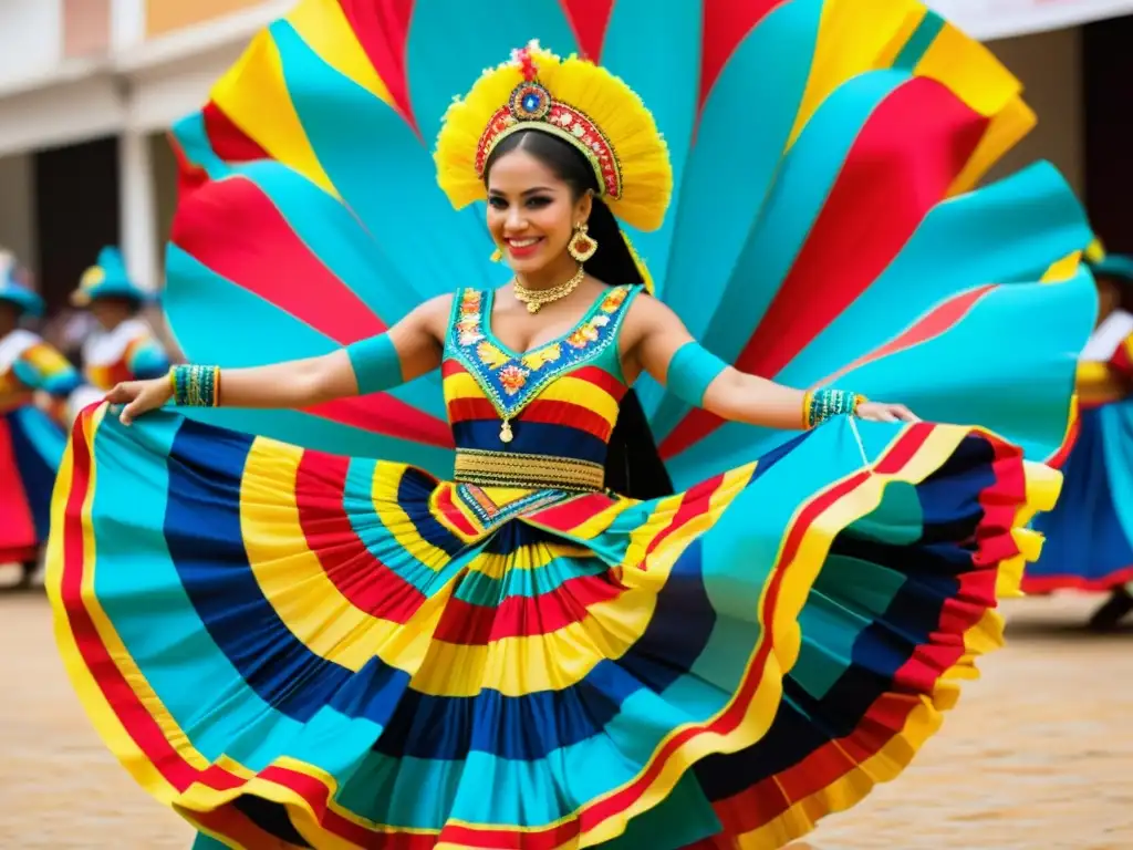 Un bailarín en traje de Garabato Colombiano técnica y tradición, deslumbrante en el carnaval de Barranquilla