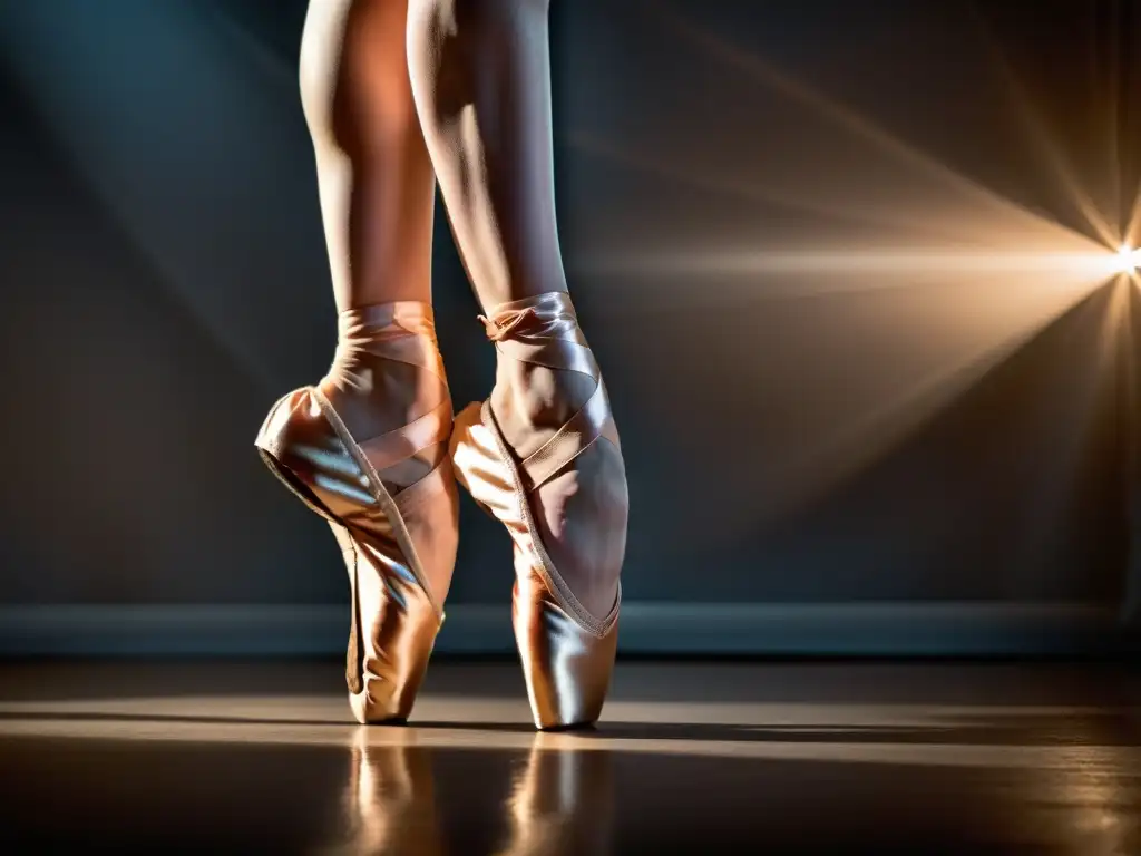 Una bailarina de ballet en puntas, mostrando su fuerza y gracia en escena