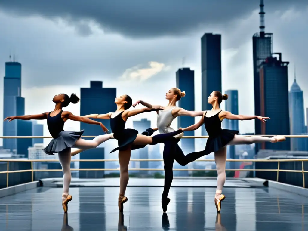 Bailarines de ballet desafían la posmodernidad con gracia y fuerza en la ciudad