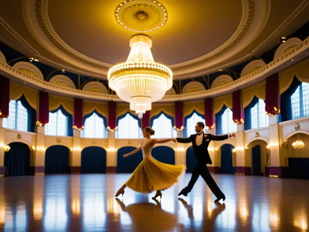 Bailarines elegantes practican con pasión en el majestuoso Blackpool Dance Festival