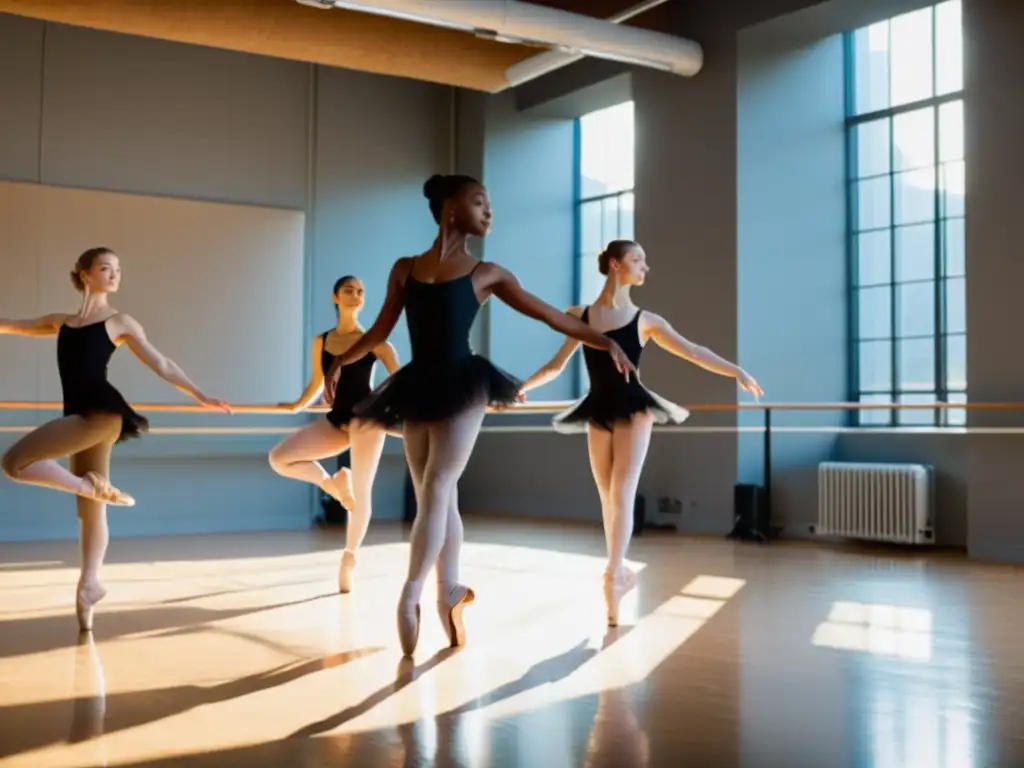 Bailarines en ensayo, con calzado y vestimenta específicos, mostrando la conexión entre su salud, vestimenta y arte