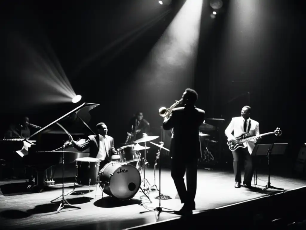 Una banda de jazz enérgica y apasionada, con músicos capturados en pleno desempeño