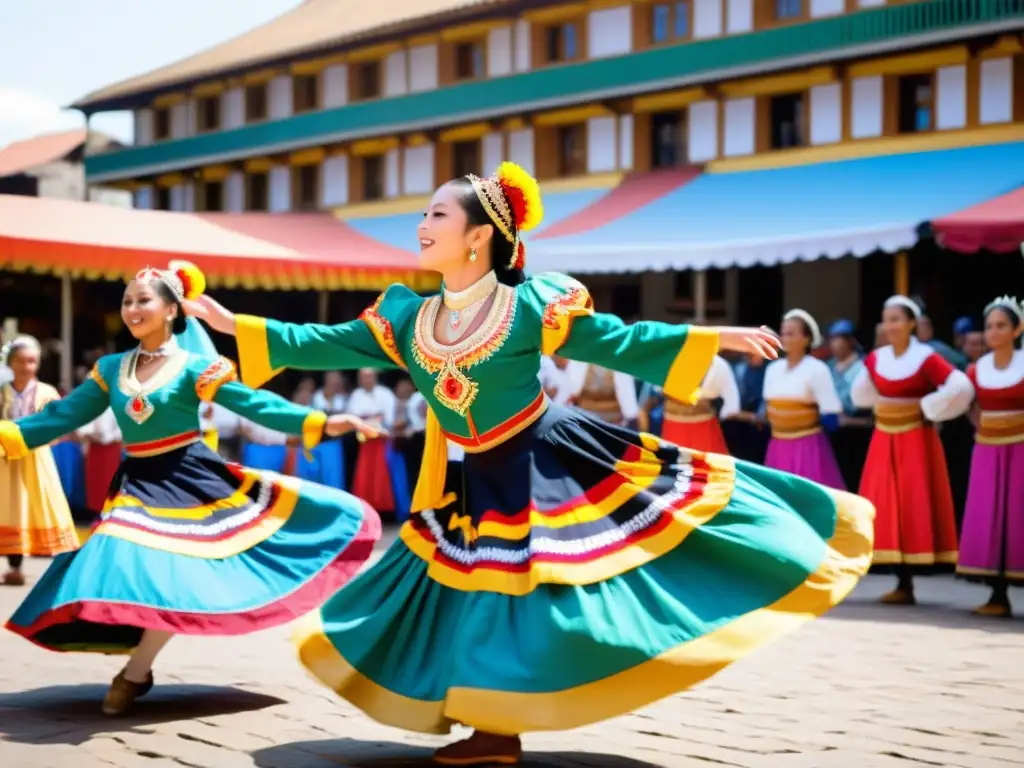 Una cautivadora danza tradicional en un bullicioso mercado