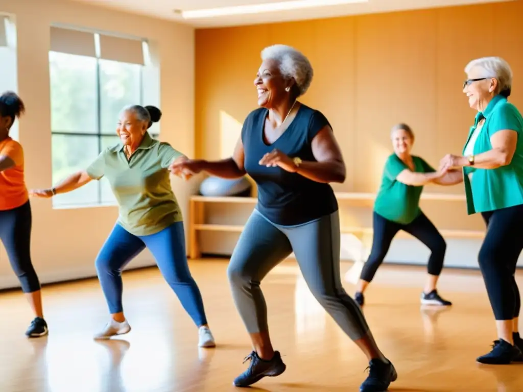 Una clase de baile llena de diversidad y vitalidad, transmitiendo alegría y determinación