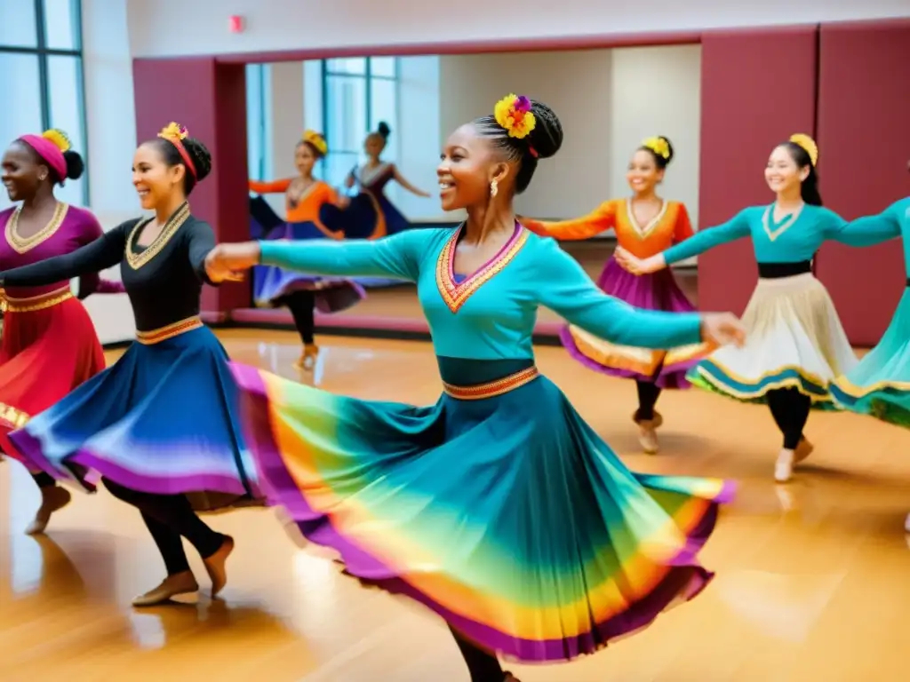 Clase de danza tradicional con instructor y estudiantes entusiastas