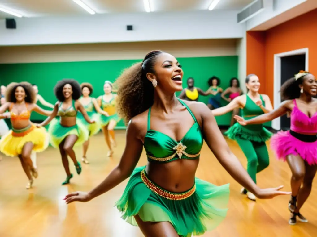 Clase de samba brasileña enérgica y colorida