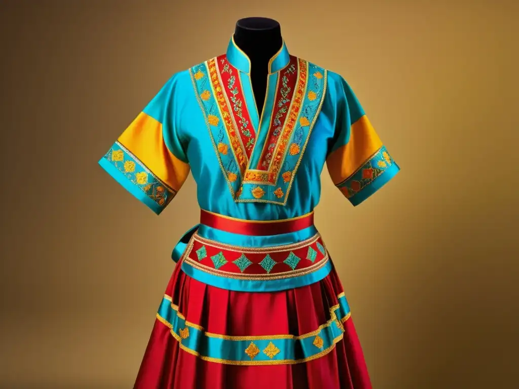 Una colorida colección de ropa de danza tradicional que muestra la riqueza cultural y la celebración de la tradición