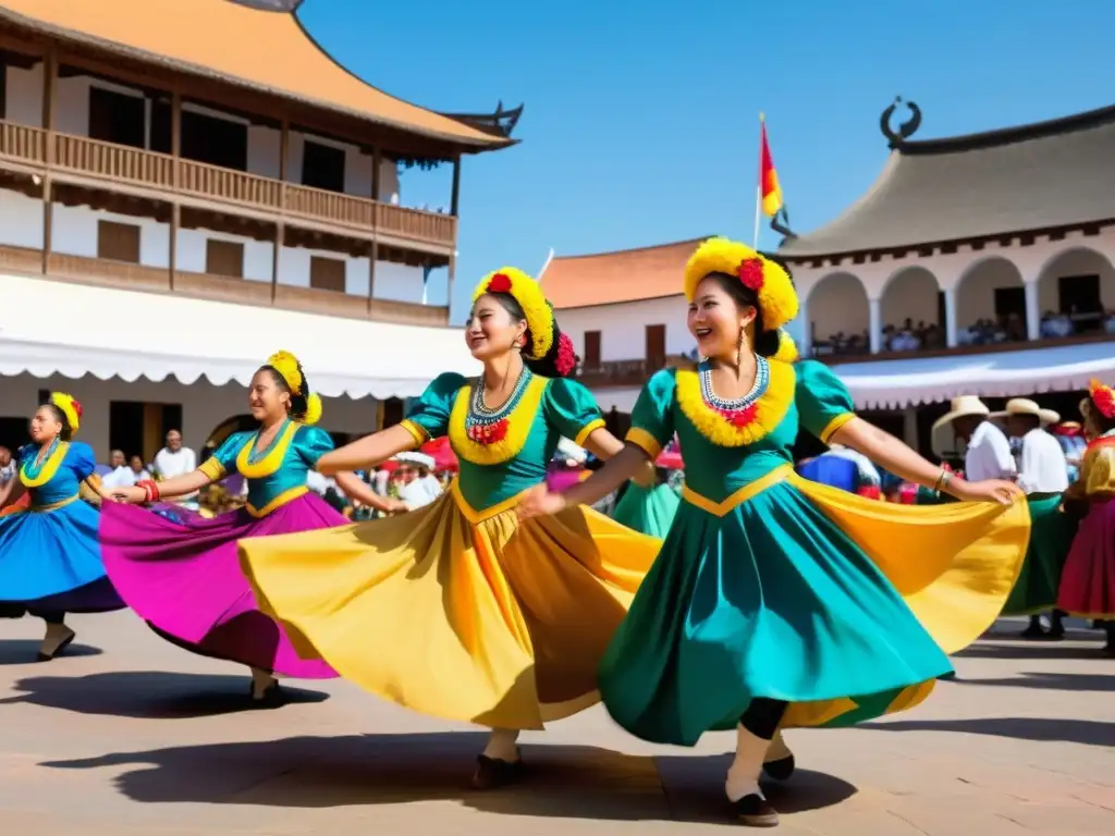 Colorido festival de danzas tradicionales, con vibrante ambiente y economía detrás de los festivales