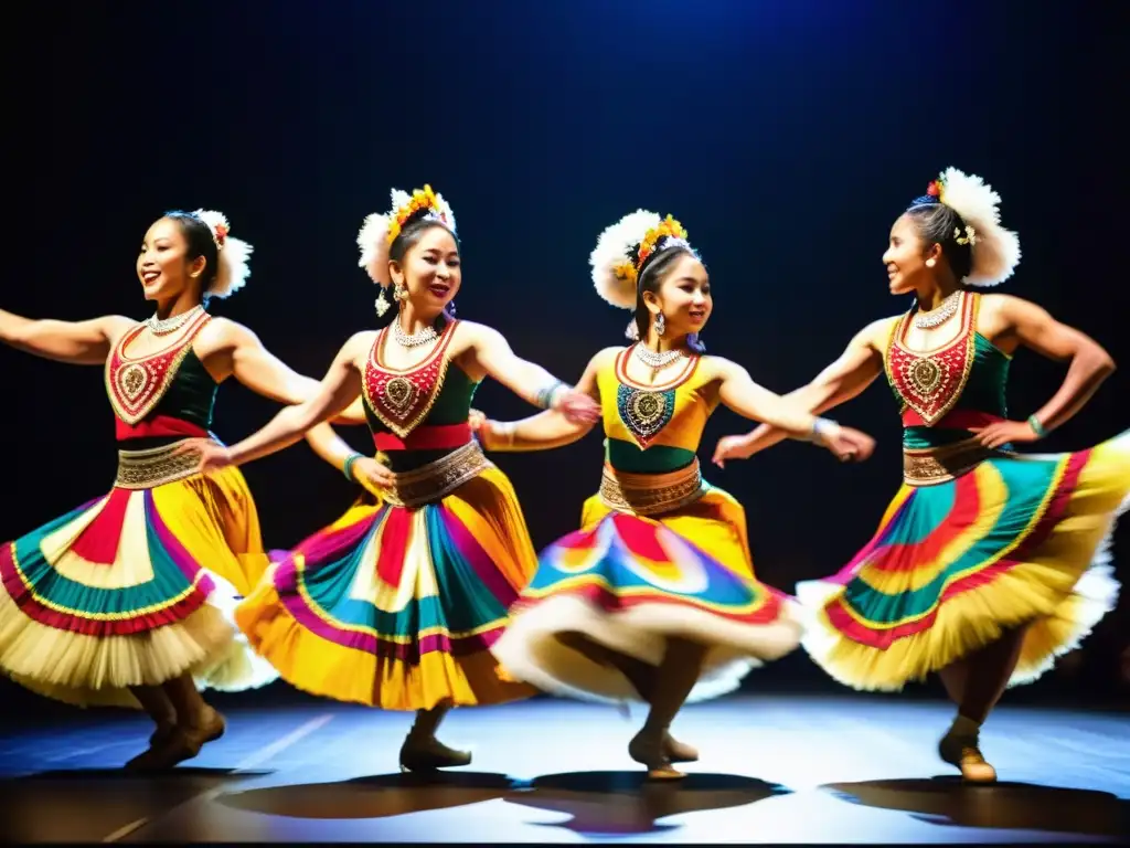 La Compañía de danza tradicional emprendedores realiza una actuación llena de color y pasión en el escenario