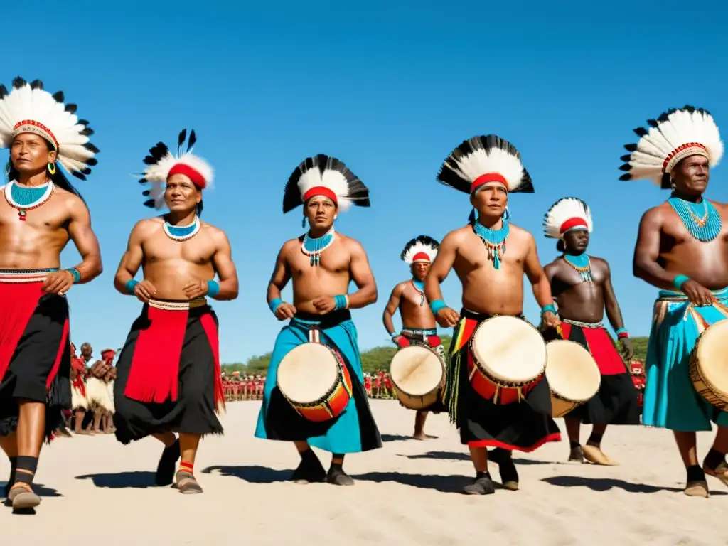 Una comunidad indígena celebra su herencia con danzas ancestrales, mientras los ancianos observan con orgullo