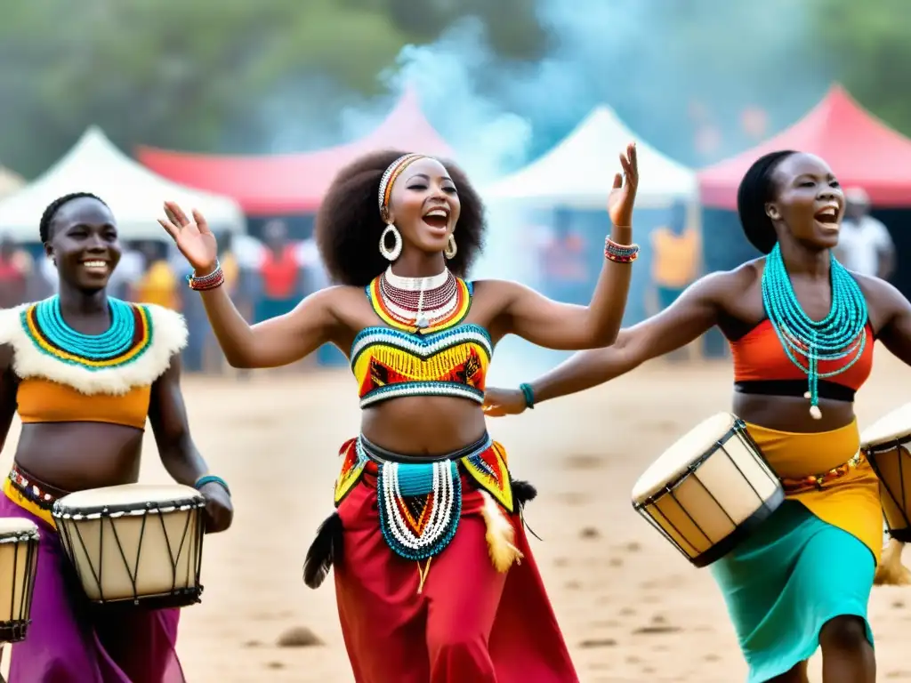 Danza africana llena de significado cultural, música y tradición en un claro al aire libre