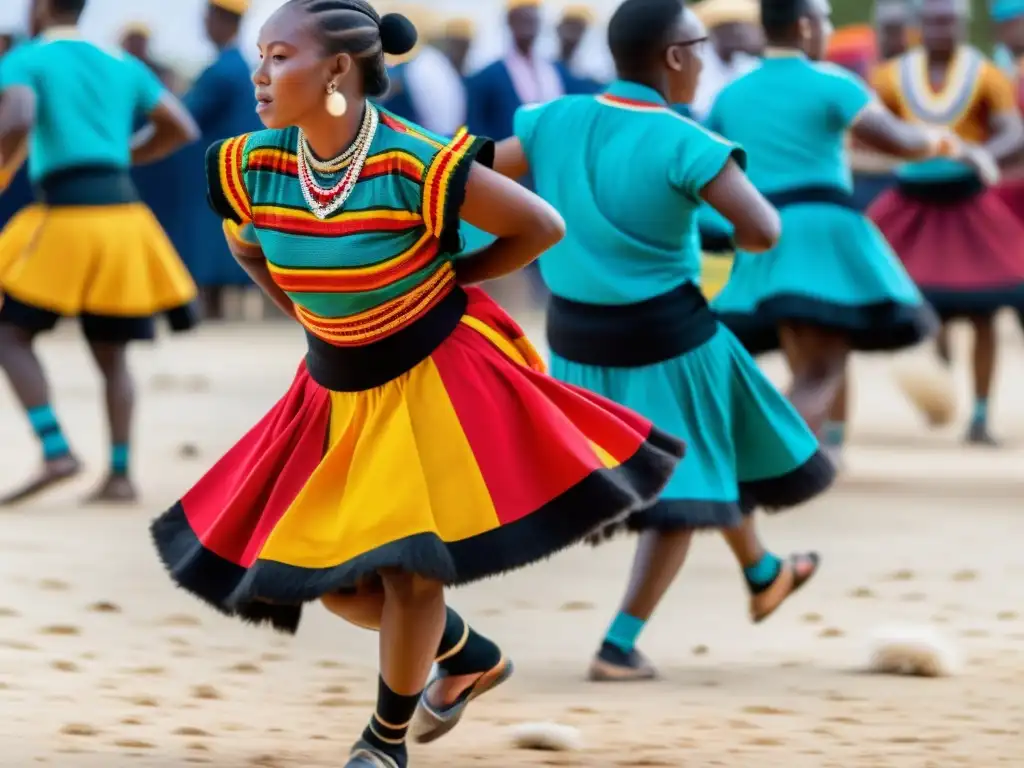 Danza Agahu de raíces Ewe con vibrantes colores, movimientos intrincados y espíritu comunitario