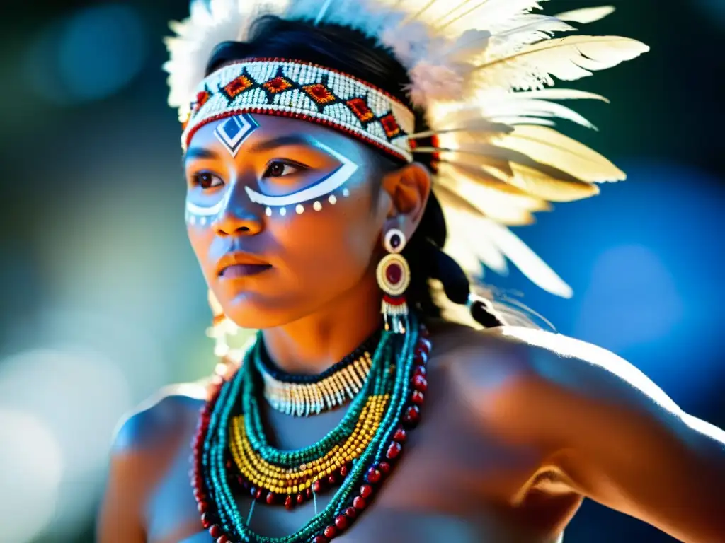 Danza ancestral llena de significado cultural, expresión y energía en traje vibrante, conmoviendo a la multitud