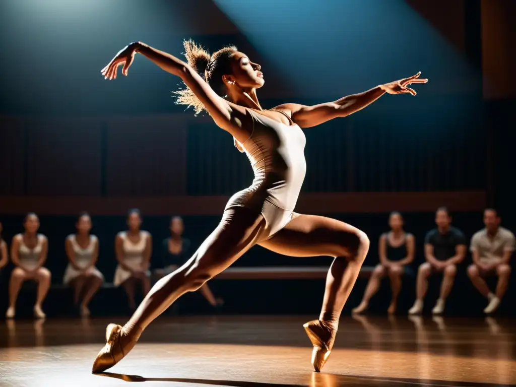 Una danza apasionada se despliega en el escenario, con músculos tensos y un salto poderoso