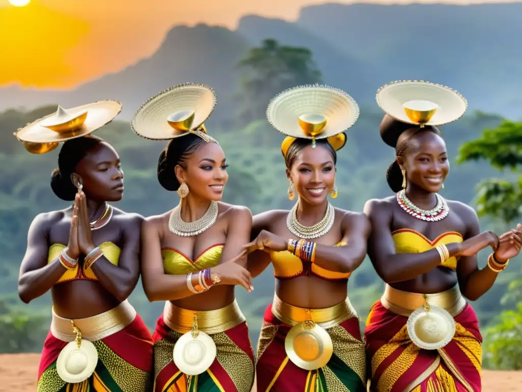 Danza Ashanti en Ghana: Movimientos fluidos y coloridos, paisaje exuberante y significado cultural palpable