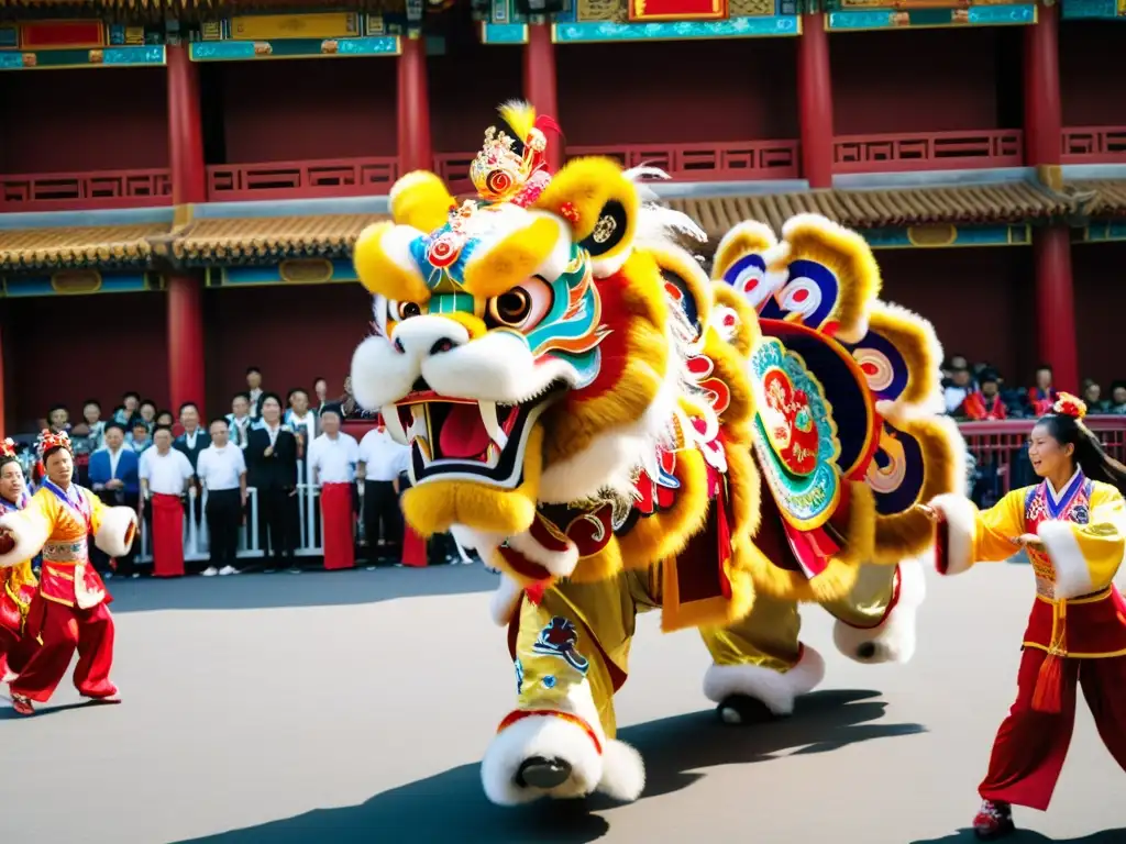 Danza del León en el Festival de la Luna: impresionante exhibición de destreza y tradición cultural en China