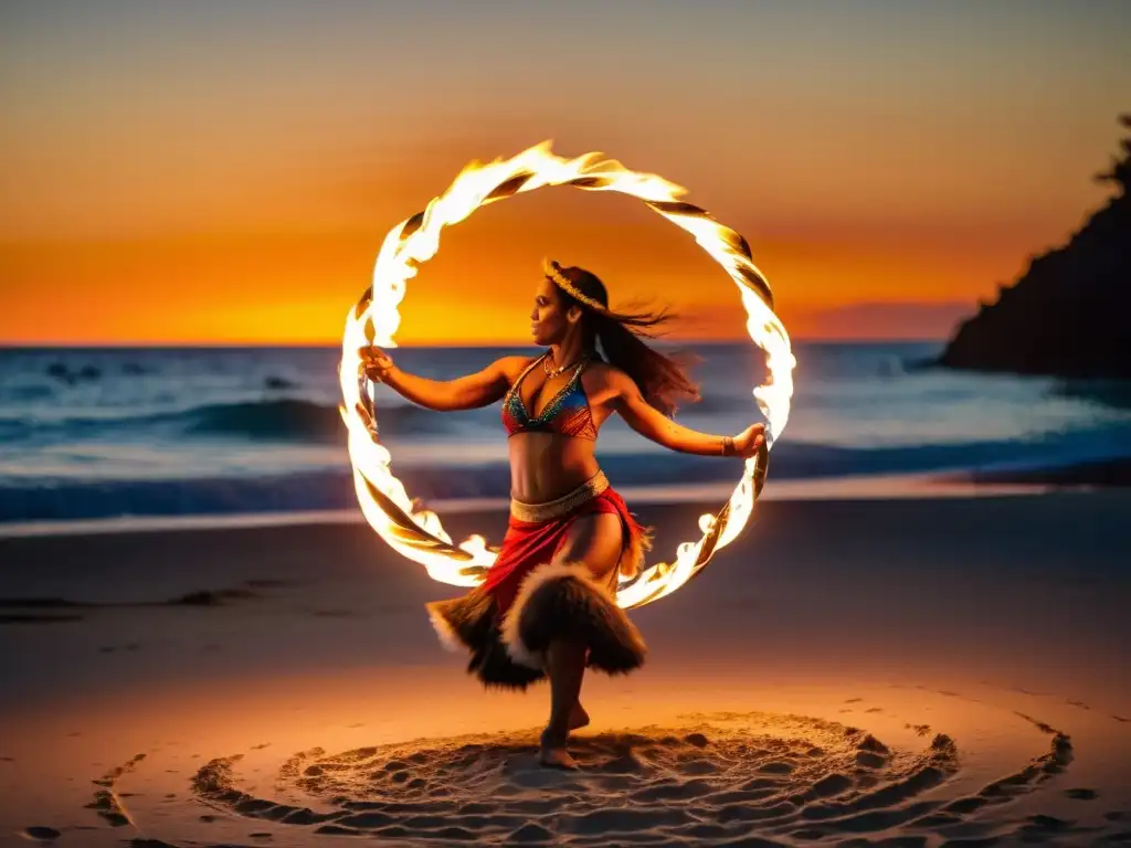 Danza del fuego en Polinesia: evolución