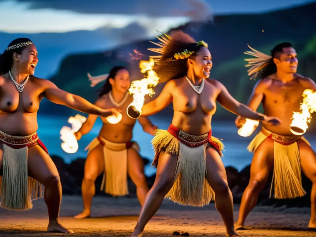 Danza del fuego samoana: significado cultural capturado en la majestuosa y poderosa Ailao Afi, iluminada por el resplandor del fuego