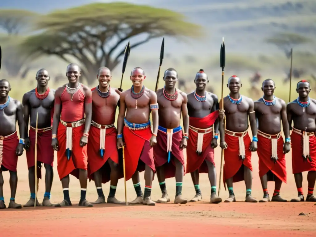 Danza Adumu: Guerreros Maasai realizan la tradicional danza con gracia y determinación en la sabana