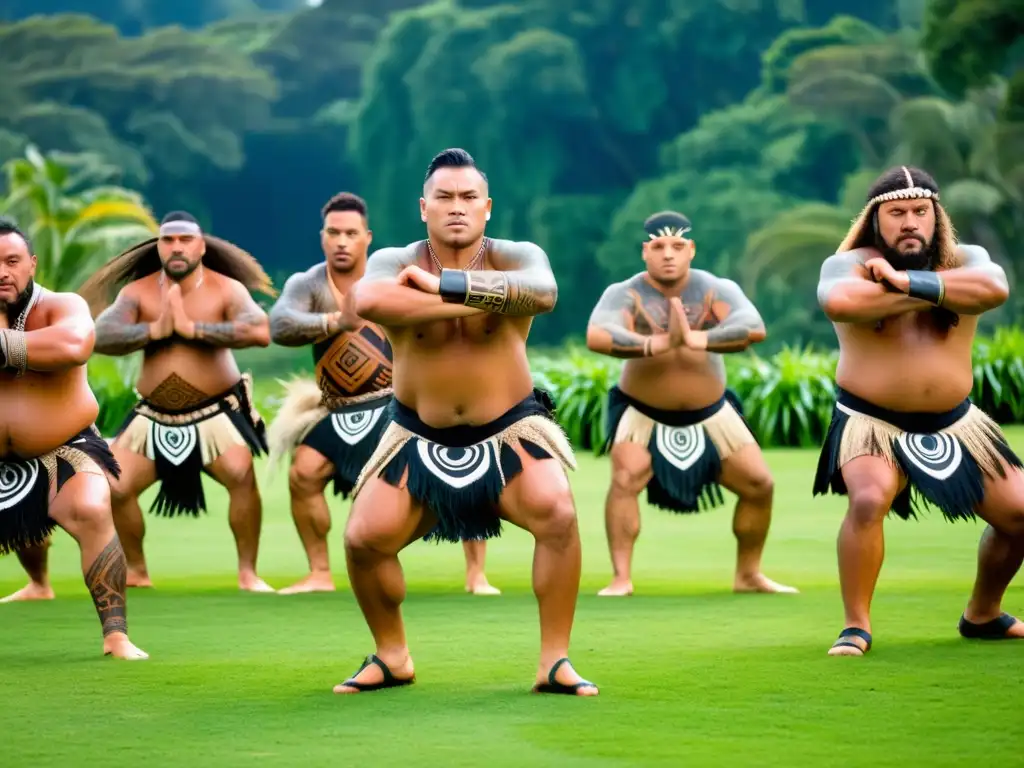 Danza de los Guerreros Maoríes: poderosa haka con guerreros adornados y paisaje exuberante