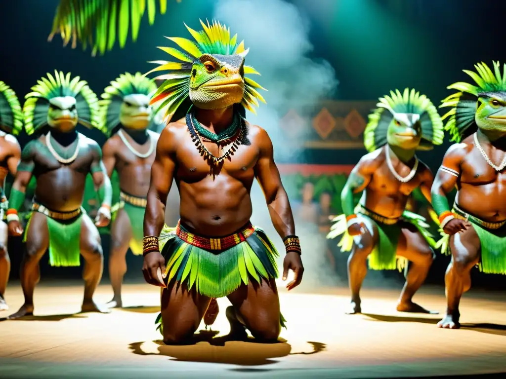 La Danza de la Iguana de Fiyi cobra vida en un ritual tradicional lleno de color, música y gracia, enmarcado por exuberante vegetación y cielo azul