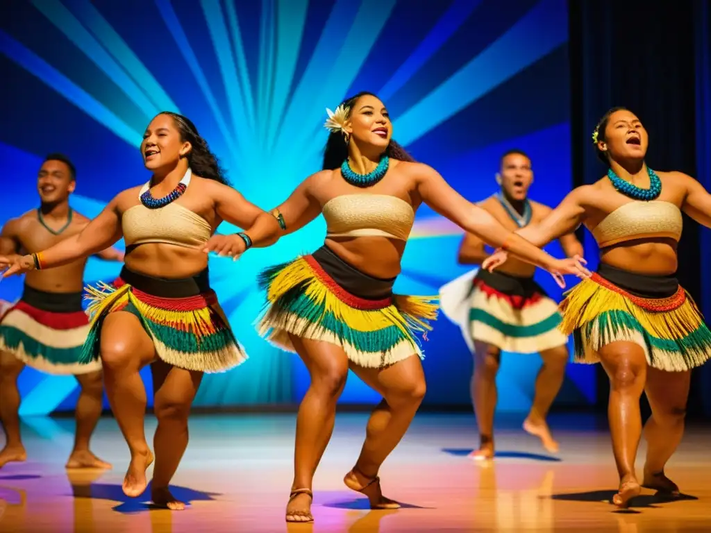 Apasionada danza Seasea samoana: gracia y energía Danza Seasea de Samoa significado cultural: Grupo de bailarines samoanos con trajes tradicionales, movimientos enérgicos y expresiones apasionadas