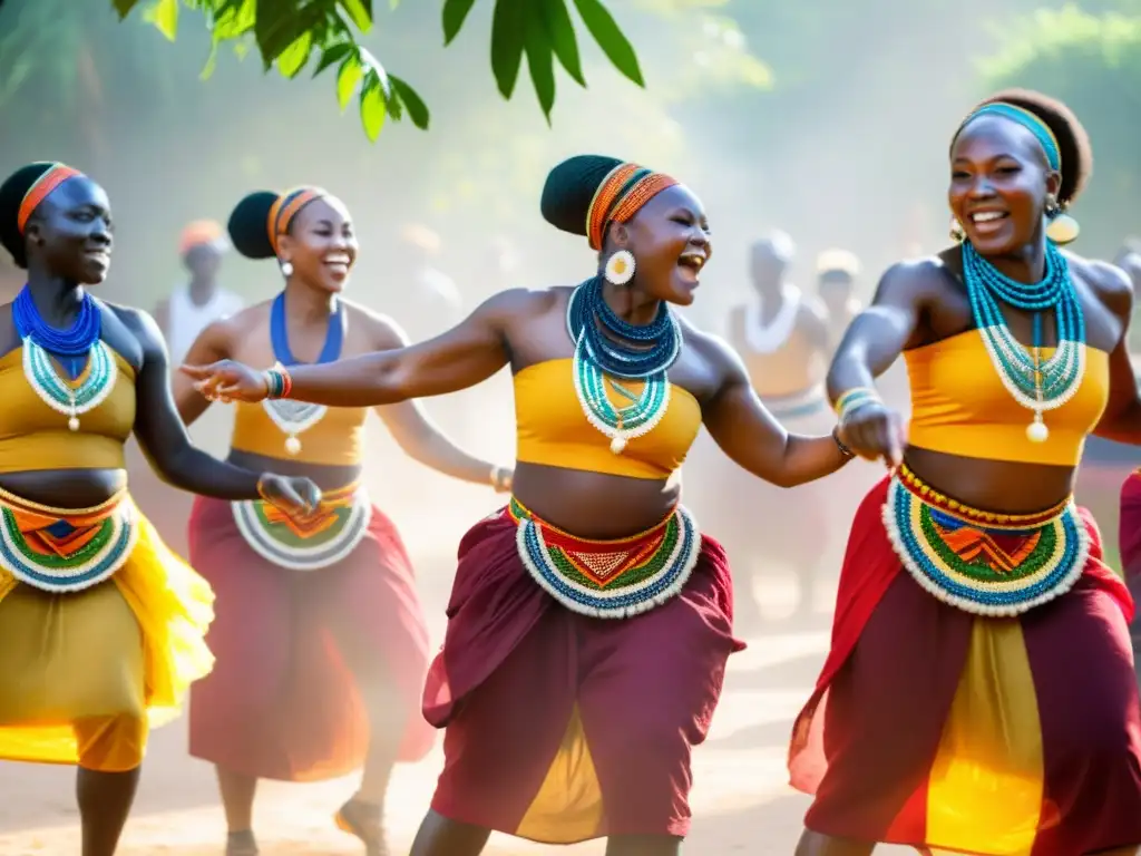 Danzas africanas tradicionales de agradecimiento: un vibrante espectáculo de colores y energía, celebrando la cosecha con gracia y poder