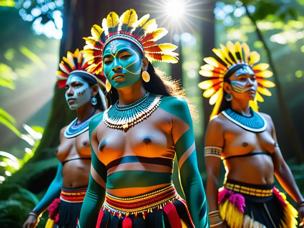 Danzas ancestrales de indígenas en bosque, software educativo conservación