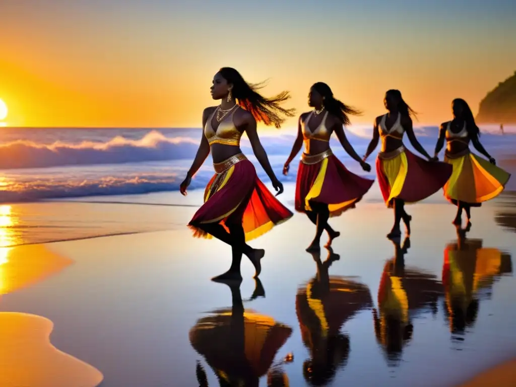 Danzas oceánicas tradicionales al atardecer, con relevancia histórica música y conexión con la naturaleza