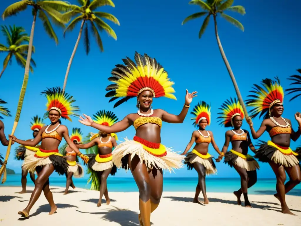 Danzas rituales Festival Nacional Vanuatu: Gracia y energía en la celebración del festival, con trajes tradicionales y paisaje exuberante