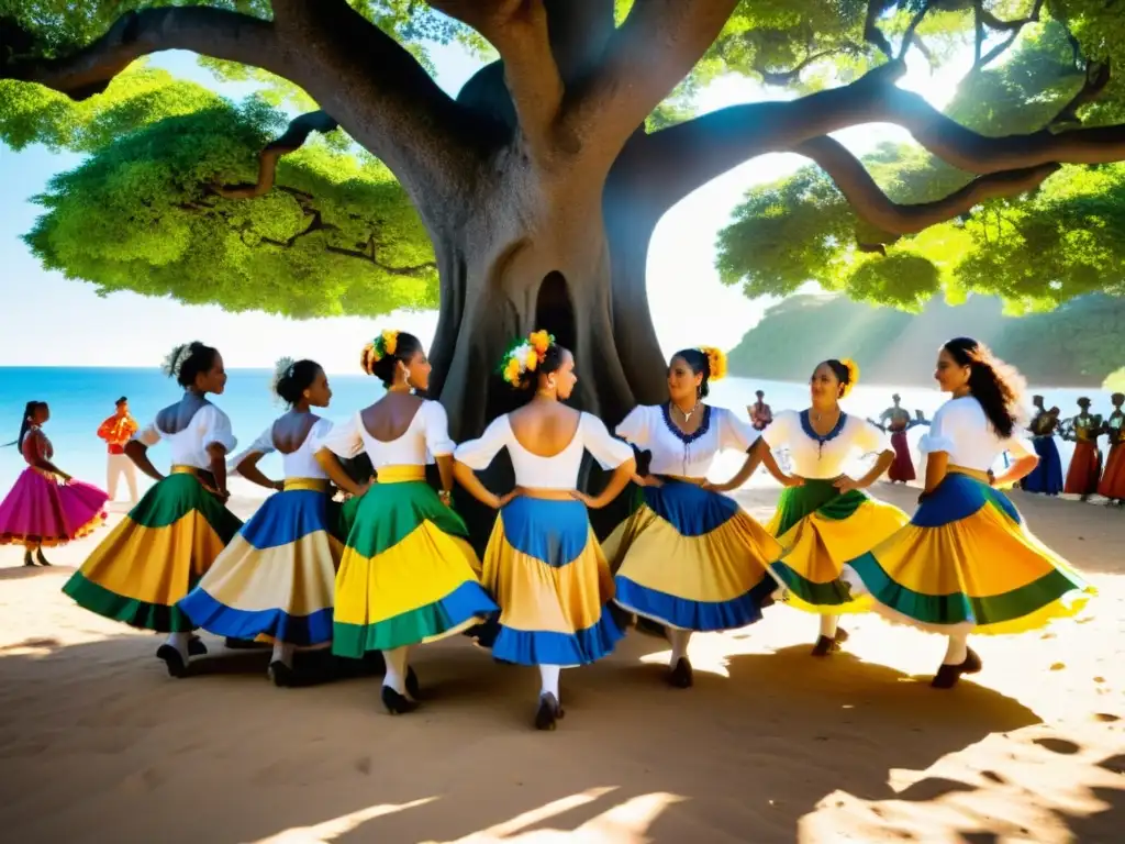 Danzas rurales en Brasil con Viola Caipira: Coloridos trajes, baile grácil y música conmovedora bajo un árbol frondoso