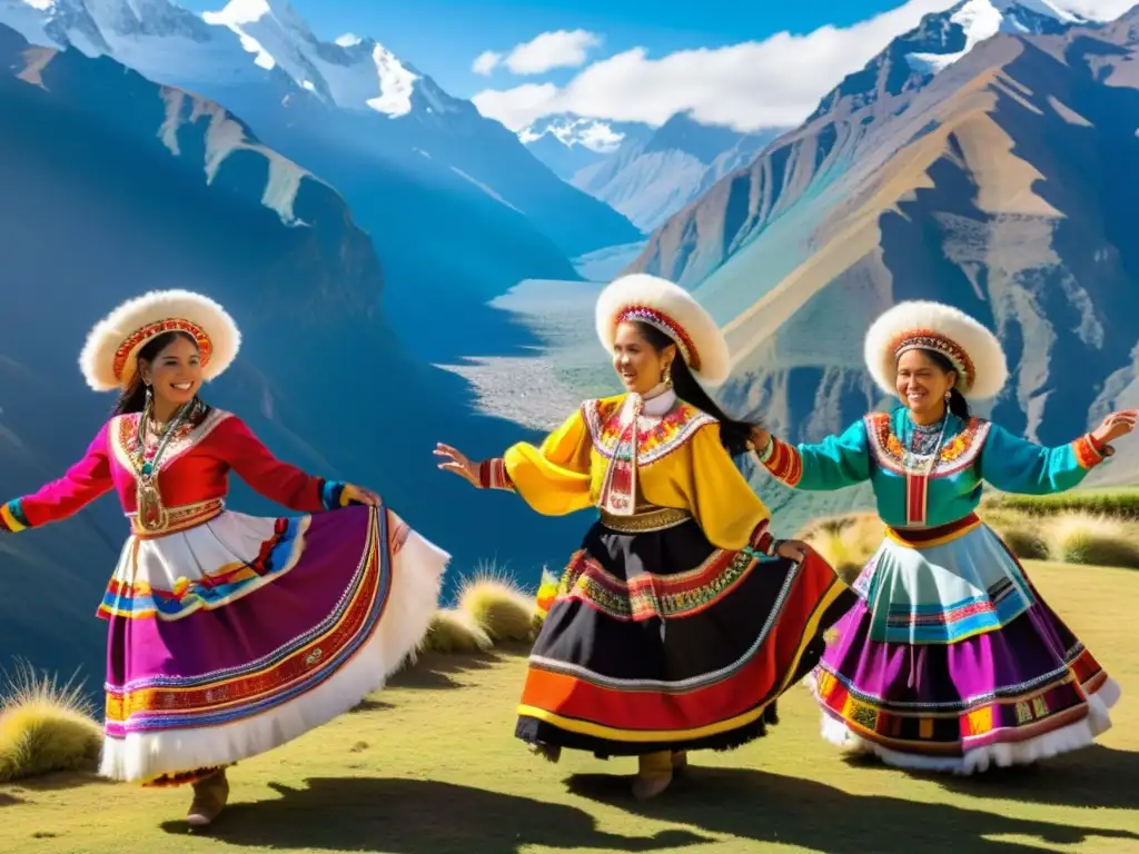 Danzas tradicionales Andes: Coloridos bailarines expresan la riqueza cultural en la majestuosa cordillera