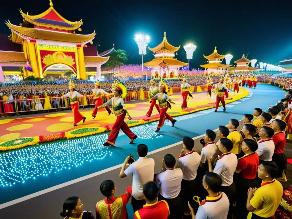 Danzas tradicionales en Singapur: Deslumbrante desfile Chingay con danzas y trajes coloridos, reflejando la diversidad cultural de Singapur