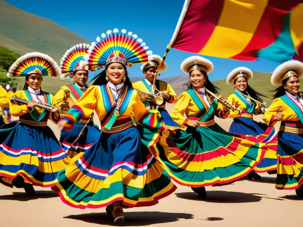 Danzas tradicionales de Bolivia: vibrante presentación de vientos y coloridos trajes en movimiento