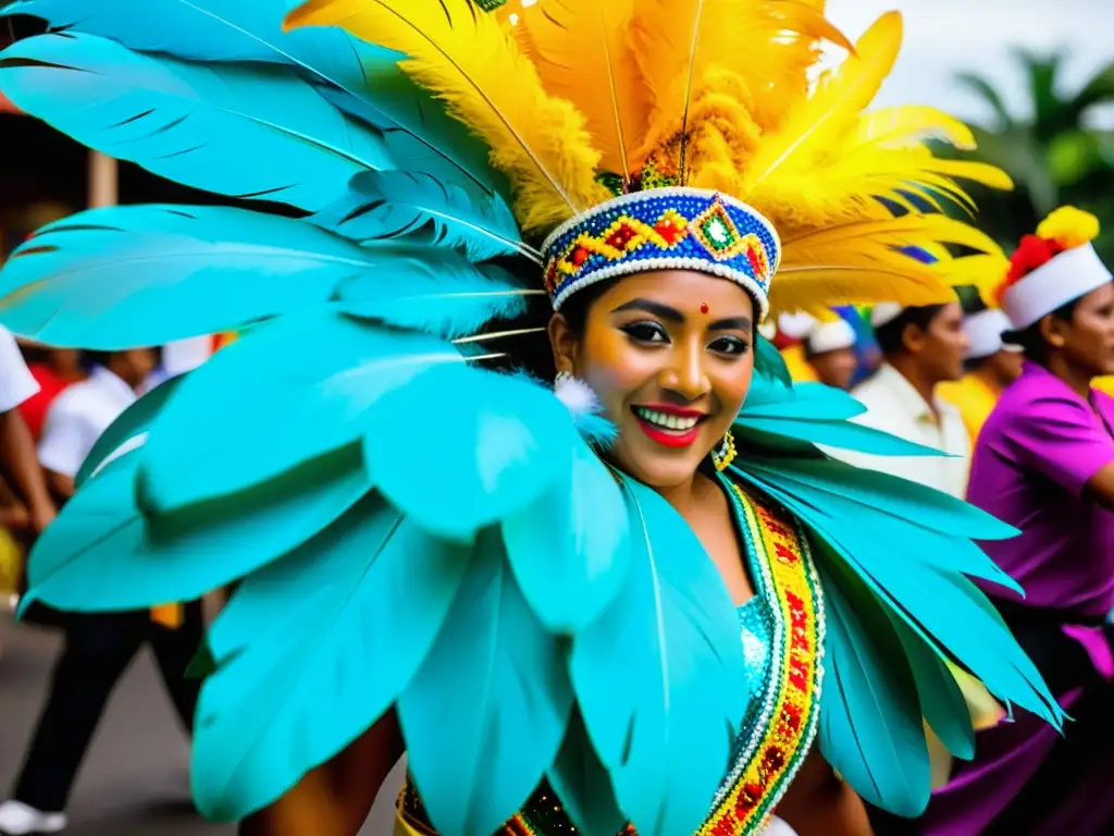 Un desfile colorido de Palo de Mayo Nicaragüense significado cultural, con danzantes vibrantes y espectadores emocionados