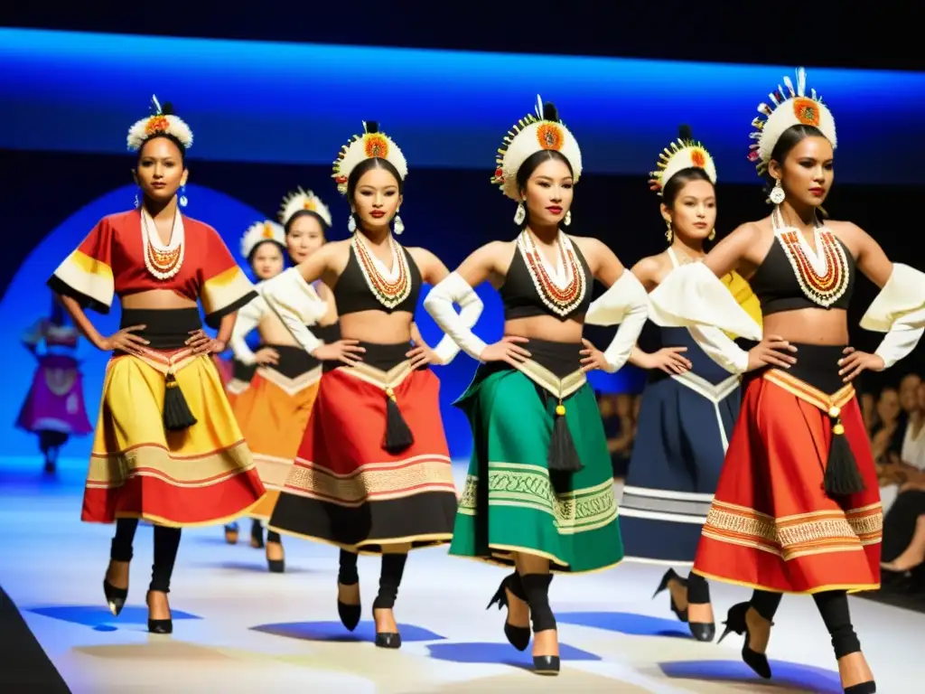 Un desfile de moda muestra danzas tradicionales con trajes vibrantes y bordados a mano inspirados en diseños indígenas