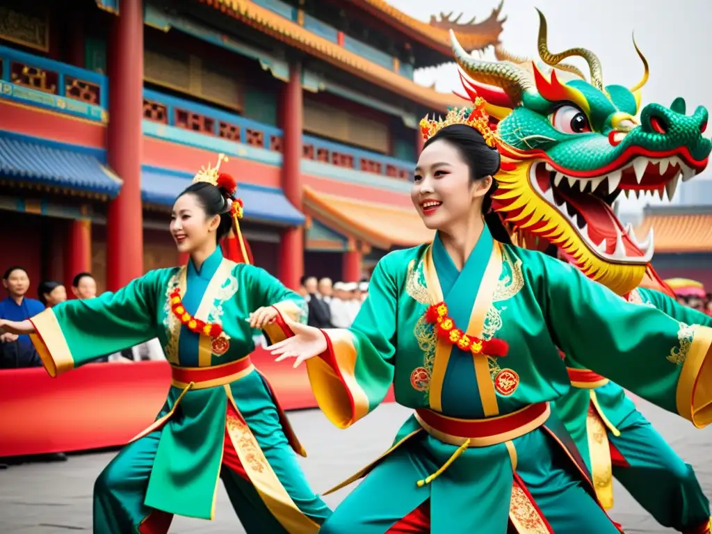 Deslumbrante danza del dragón en el Festival de Qingdao, con vibrantes colores y movimientos sincronizados llenos de energía y emoción