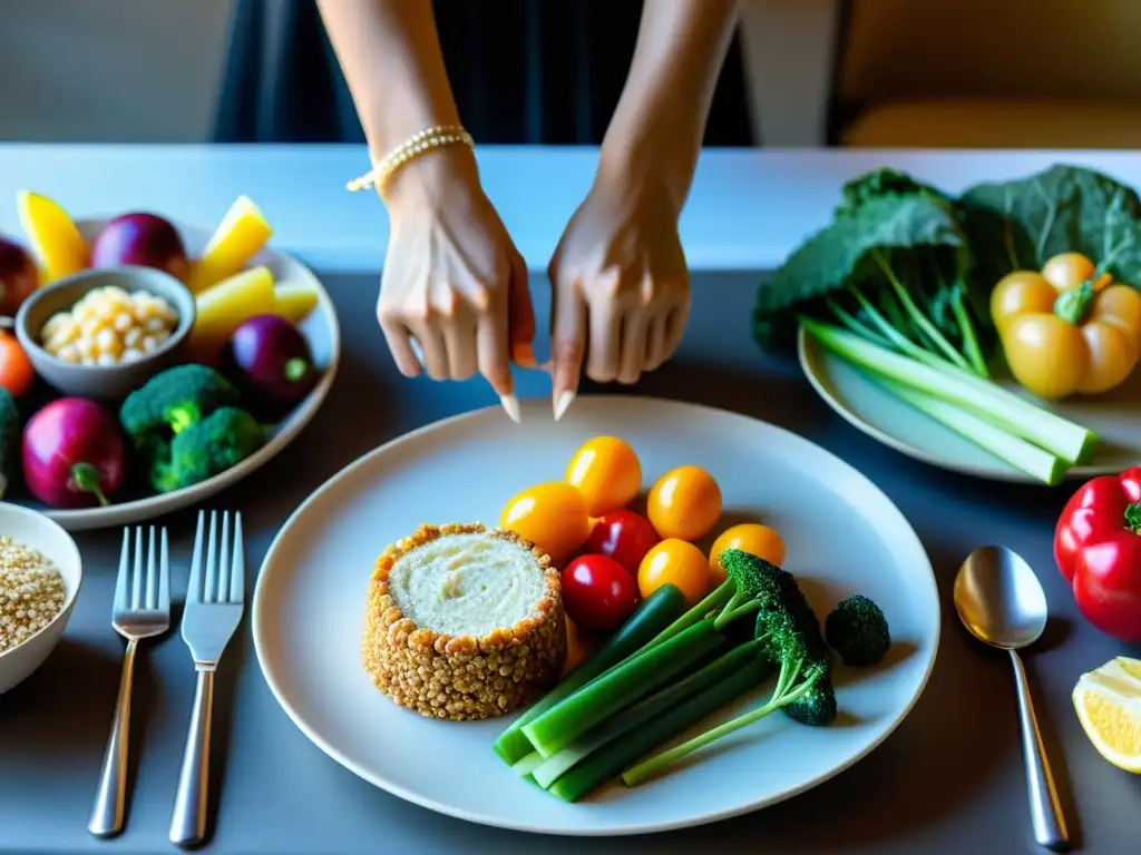 Una elegante bailarina muestra la importancia de la nutrición en danza a través de su equilibrada y nutritiva comida