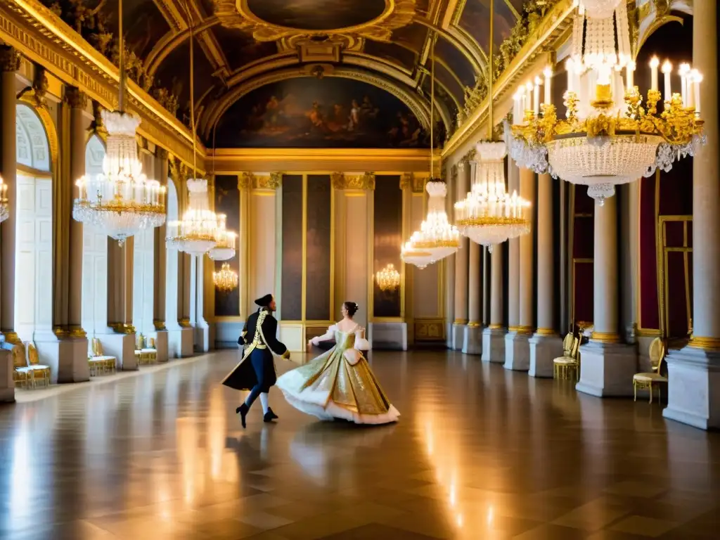 Elegante baile de minué en el Palacio de Versalles