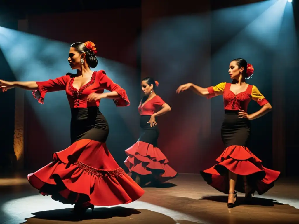 Un emocionante espectáculo de bailaores de flamenco interpretando el tradicional baile del Garrotín en un ambiente íntimo y tenue