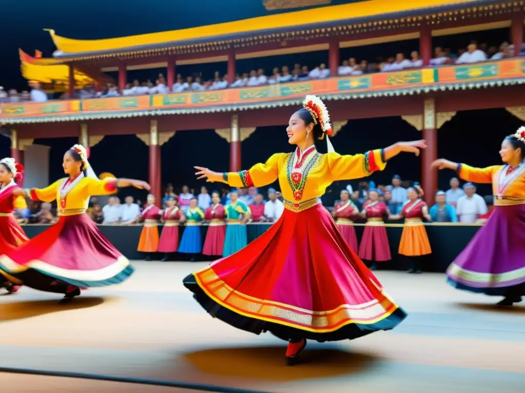 Un emocionante espectáculo de danza folclórica con impacto en compañías, capturando la energía y la pasión de la rica herencia cultural