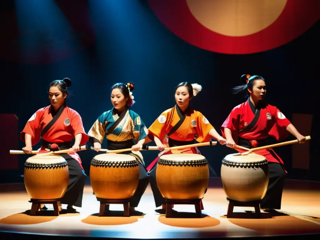 Un emocionante espectáculo de danza taiko japonés, con movimientos poderosos y significado cultural