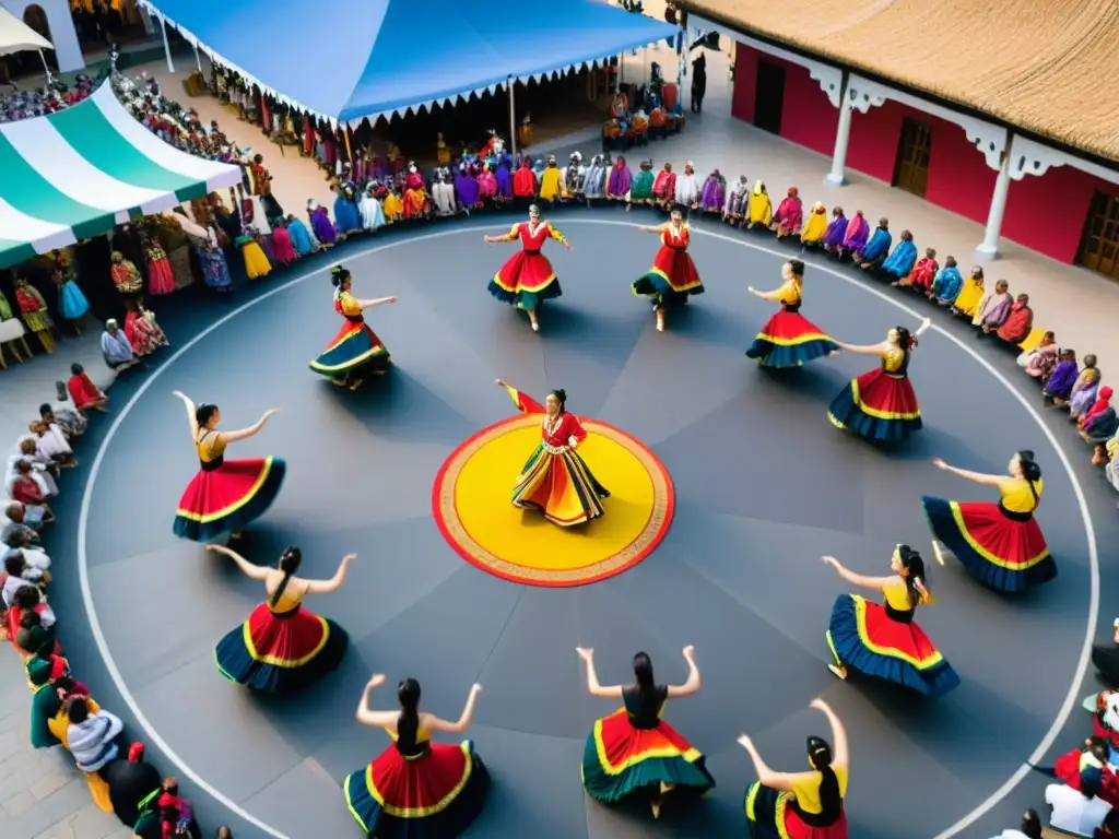 Danza tradicional viral: baile vibrante en la plaza histórica Un espectáculo de danzas tradicionales arrasa en redes, con danzantes y músicos en una plaza vibrante
